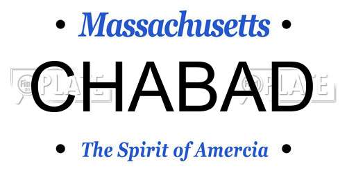 CHABAD Massachusetts License Plate