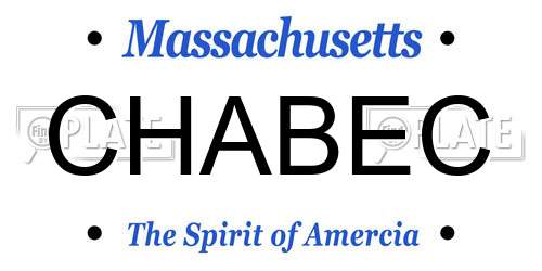 CHABEC Massachusetts License Plate