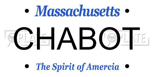CHABOT Massachusetts License Plate