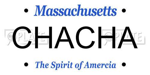 CHACHA Massachusetts License Plate