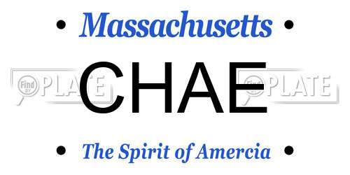CHAE Massachusetts License Plate
