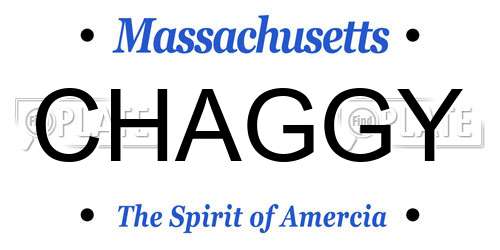 CHAGGY Massachusetts License Plate