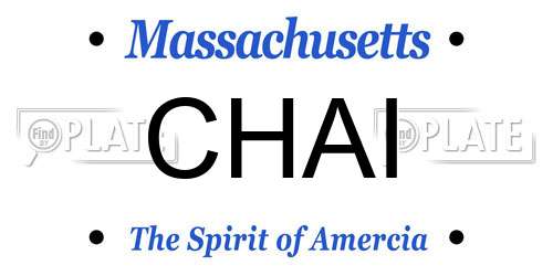 CHAI Massachusetts License Plate