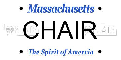 CHAIR Massachusetts License Plate