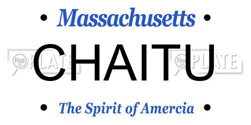 CHAITU Massachusetts License Plate