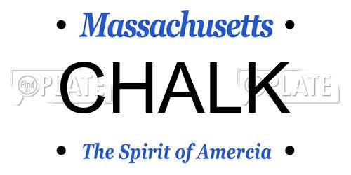 CHALK Massachusetts License Plate