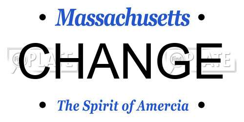 CHANGE Massachusetts License Plate