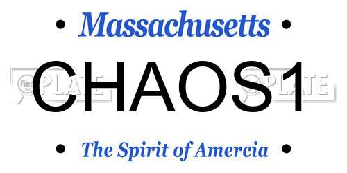 CHAOS1 Massachusetts License Plate