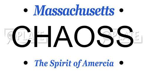 CHAOSS Massachusetts License Plate