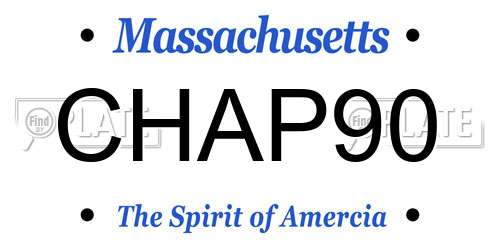 CHAP90 Massachusetts License Plate