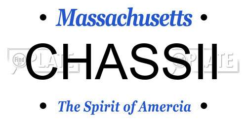 CHASSII Massachusetts License Plate