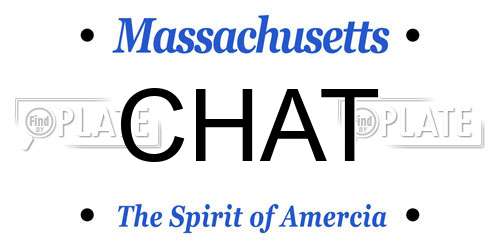 CHAT Massachusetts License Plate