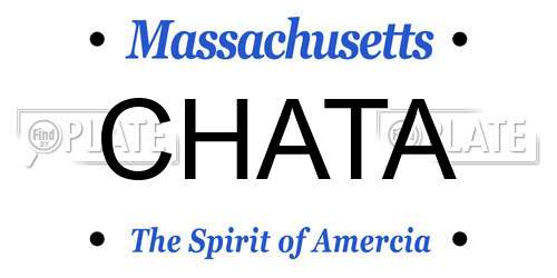 CHATA Massachusetts License Plate