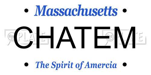 CHATEM Massachusetts License Plate