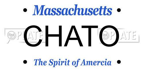 CHATO Massachusetts License Plate