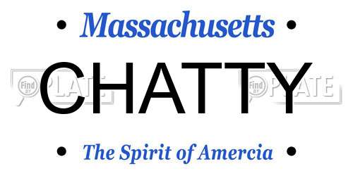 CHATTY Massachusetts License Plate