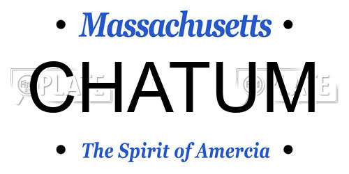 CHATUM Massachusetts License Plate