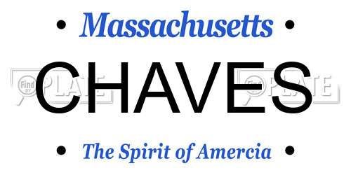 CHAVES Massachusetts License Plate