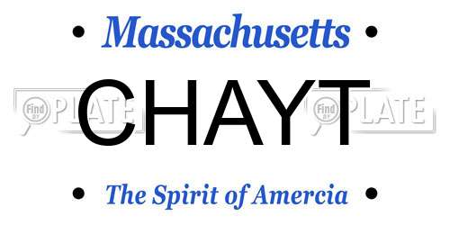CHAYT Massachusetts License Plate
