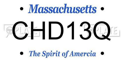 CHD13Q Massachusetts License Plate