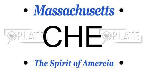 CHE Massachusetts License Plate