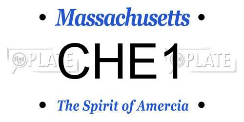 CHE1 Massachusetts License Plate