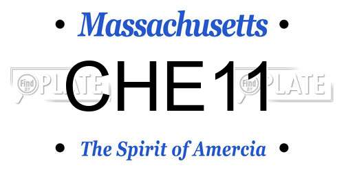 CHE11 Massachusetts License Plate