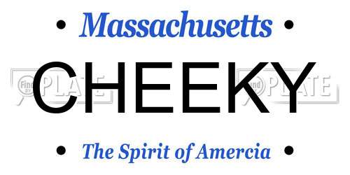 CHEEKY Massachusetts License Plate