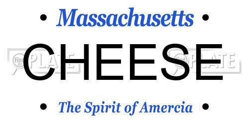 CHEESE Massachusetts License Plate