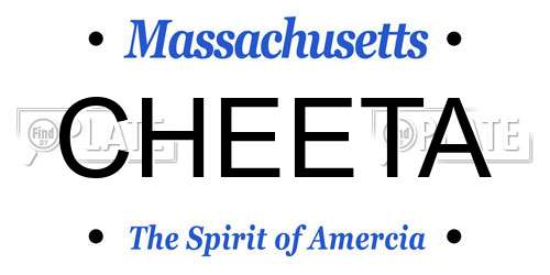 CHEETA Massachusetts License Plate