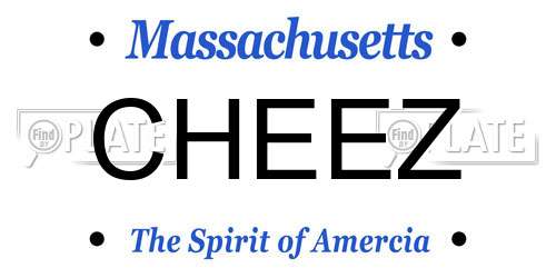 CHEEZ Massachusetts License Plate