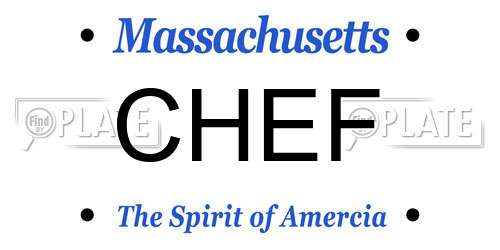 CHEF Massachusetts License Plate