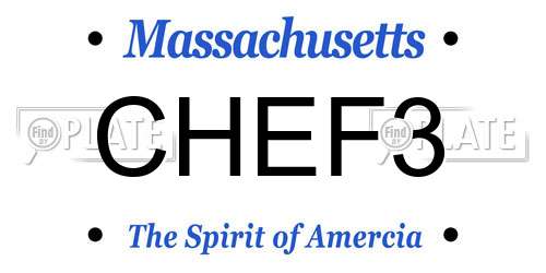 CHEF3 Massachusetts License Plate