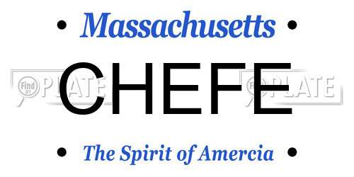 CHEFE Massachusetts License Plate