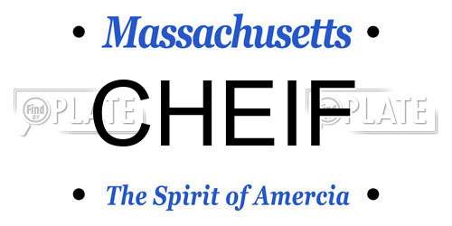CHEIF Massachusetts License Plate