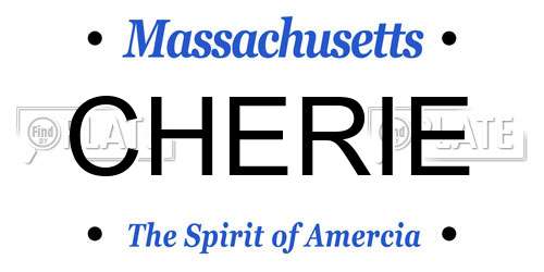 CHERIE Massachusetts License Plate
