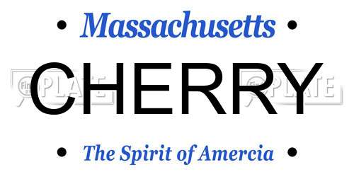 CHERRY Massachusetts License Plate