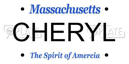 CHERYL Massachusetts License Plate