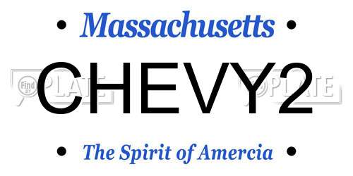 CHEVY2 Massachusetts License Plate