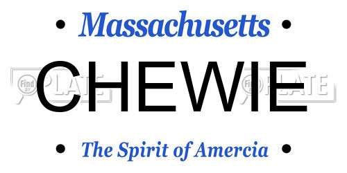 CHEWIE Massachusetts License Plate