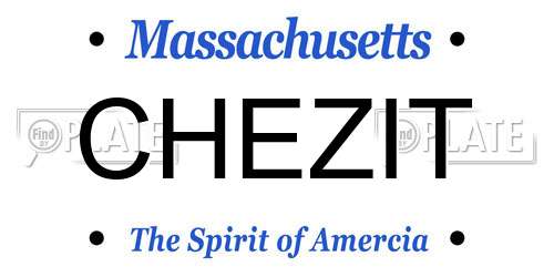 CHEZIT Massachusetts License Plate