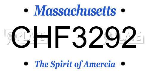 CHF3292 Massachusetts License Plate