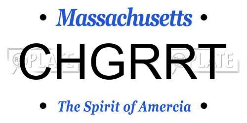 CHGRRT Massachusetts License Plate
