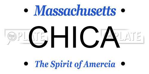 CHICA Massachusetts License Plate