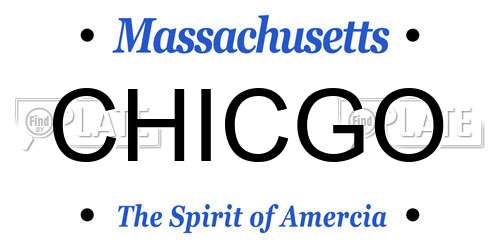 CHICGO Massachusetts License Plate