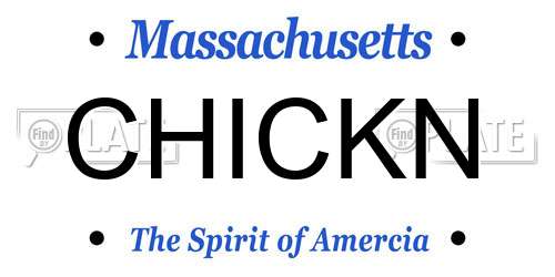 CHICKN Massachusetts License Plate