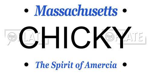 CHICKY Massachusetts License Plate