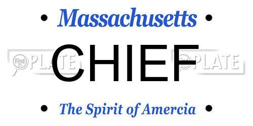 CHIEF Massachusetts License Plate