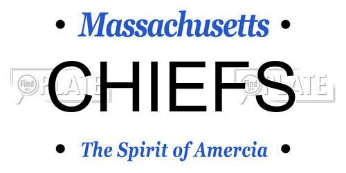 CHIEFS Massachusetts License Plate