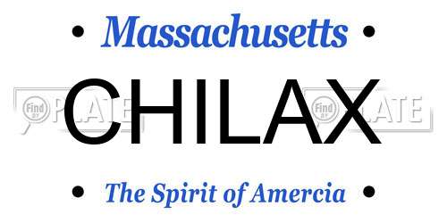 CHILAX Massachusetts License Plate